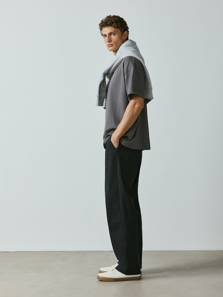 Black Relaxed Fit Cotton Rich Stretch Chinos - Image 2 of 8 Black Relaxed Fit Cotton Rich Stretch Chinos - Image 2 of 8