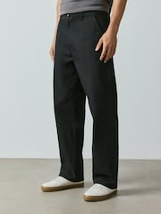 Black Relaxed Fit Cotton Rich Stretch Chinos - Image 3 of 8