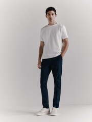 Albastru închis - Skinny Fit - Pantaloni chino elastici din bumbac bogat - Imaginea 1 din 4