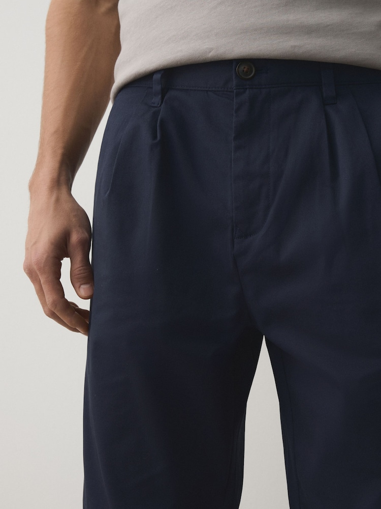 Blue Relaxed Tapered Fit Cotton Rich Stretch Chinos - Image 2 of 6 Blue Relaxed Tapered Fit Cotton Rich Stretch Chinos - Image 2 of 6