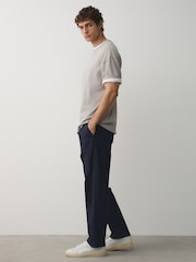 Blue Relaxed Tapered Fit Cotton Rich Stretch Chinos - Image 4 of 6