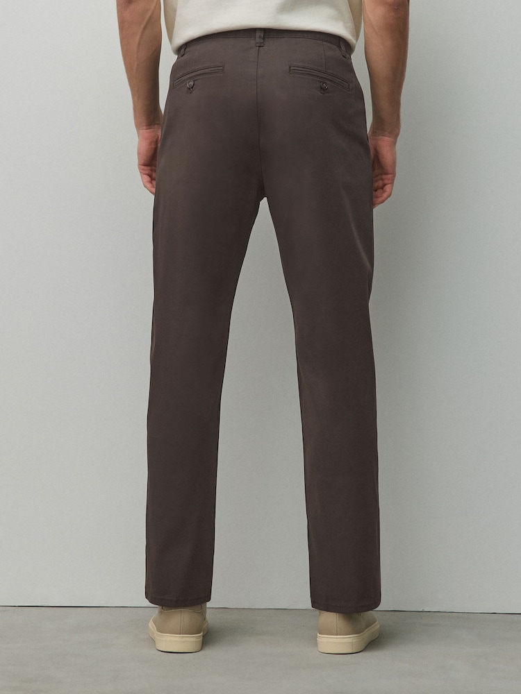Brown Straight Fit Cotton Rich Stretch Chinos - Image 2 of 6
