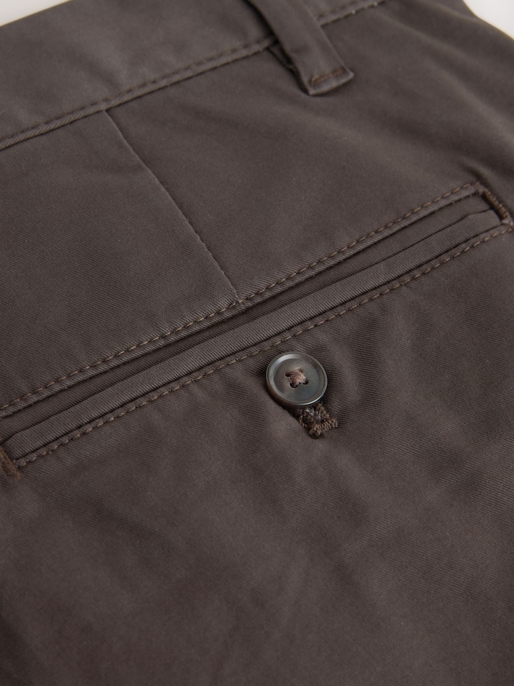 Mid Brown Straight Fit Cotton Rich Stretch Chinos - Image 9 of 9 Mid Brown Straight Fit Cotton Rich Stretch Chinos - Image 9 of 9