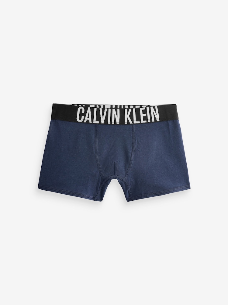 Calvin Klein Grey 2 Pack Boys Trunks - Intense Power - Image 2 of 3 Calvin Klein Grey 2 Pack Boys Trunks - Intense Power - Image 2 of 3