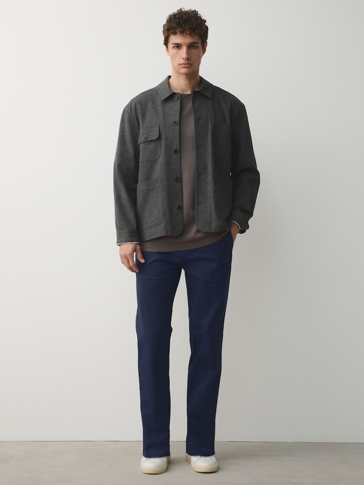 أزرق - قياس مستقيم - تشينو غني بالقطن وقابل للتمدد - صورة 2 من 10