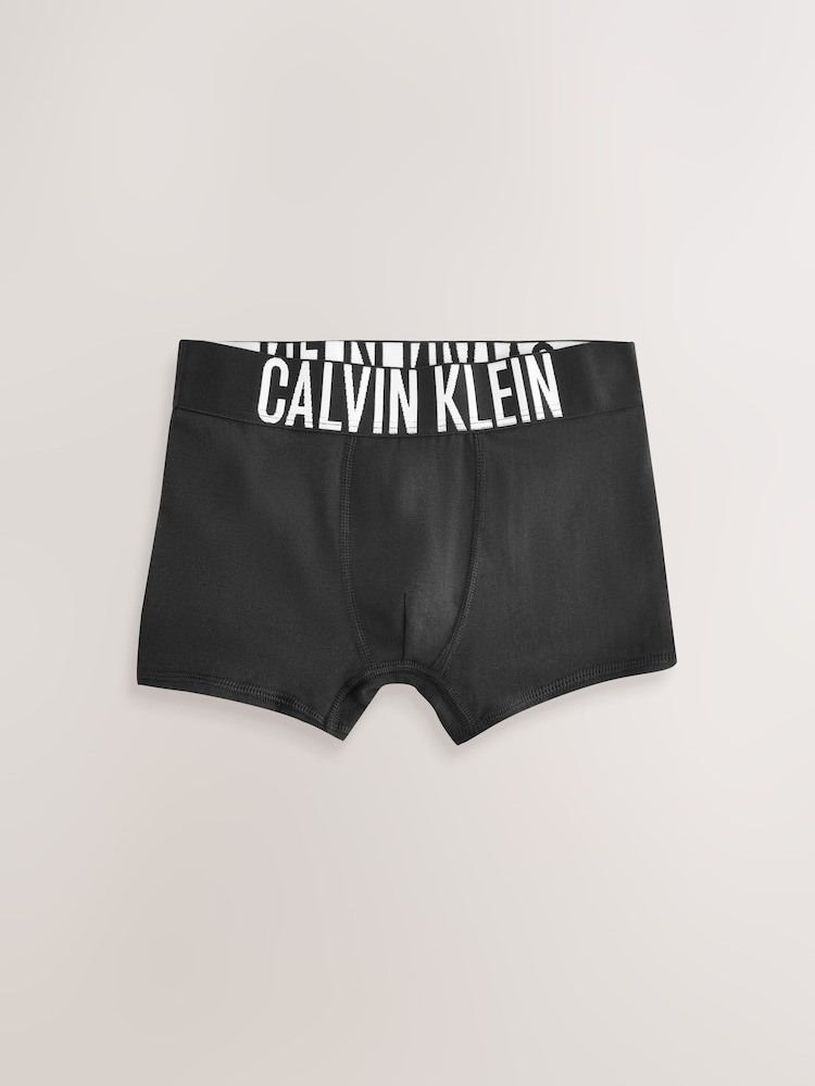 Calvin Klein Blue 3 Pack Boys Trunks Intense Power - Image 2 of 4 Calvin Klein Blue 3 Pack Boys Trunks Intense Power - Image 2 of 4