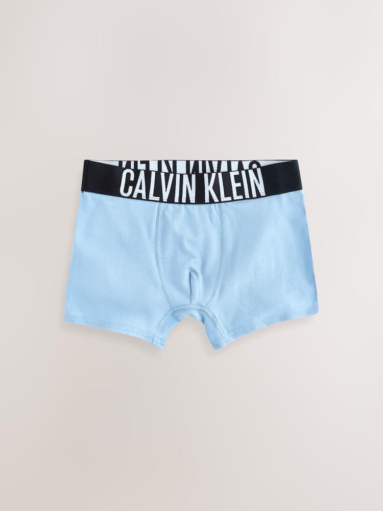 Calvin Klein Blue 3 Pack Boys Trunks Intense Power - Image 4 of 4 Calvin Klein Blue 3 Pack Boys Trunks Intense Power - Image 4 of 4