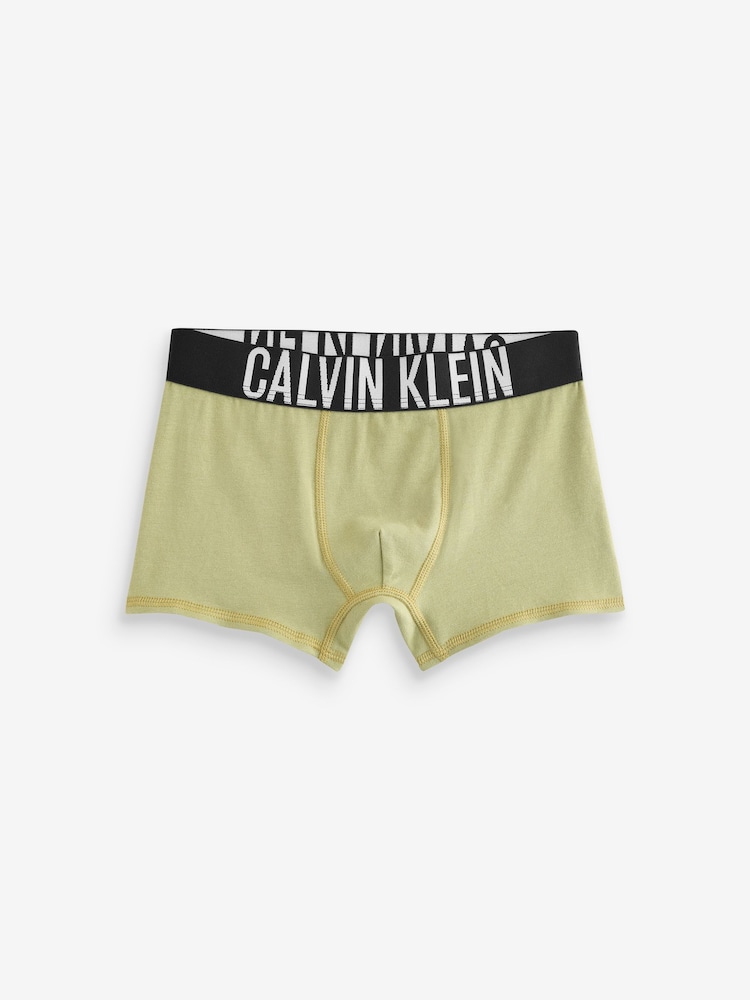 Calvin Klein Green 3 Pack Boys Trunks Intense Power - Image 4 of 4 Calvin Klein Green 3 Pack Boys Trunks Intense Power - Image 4 of 4