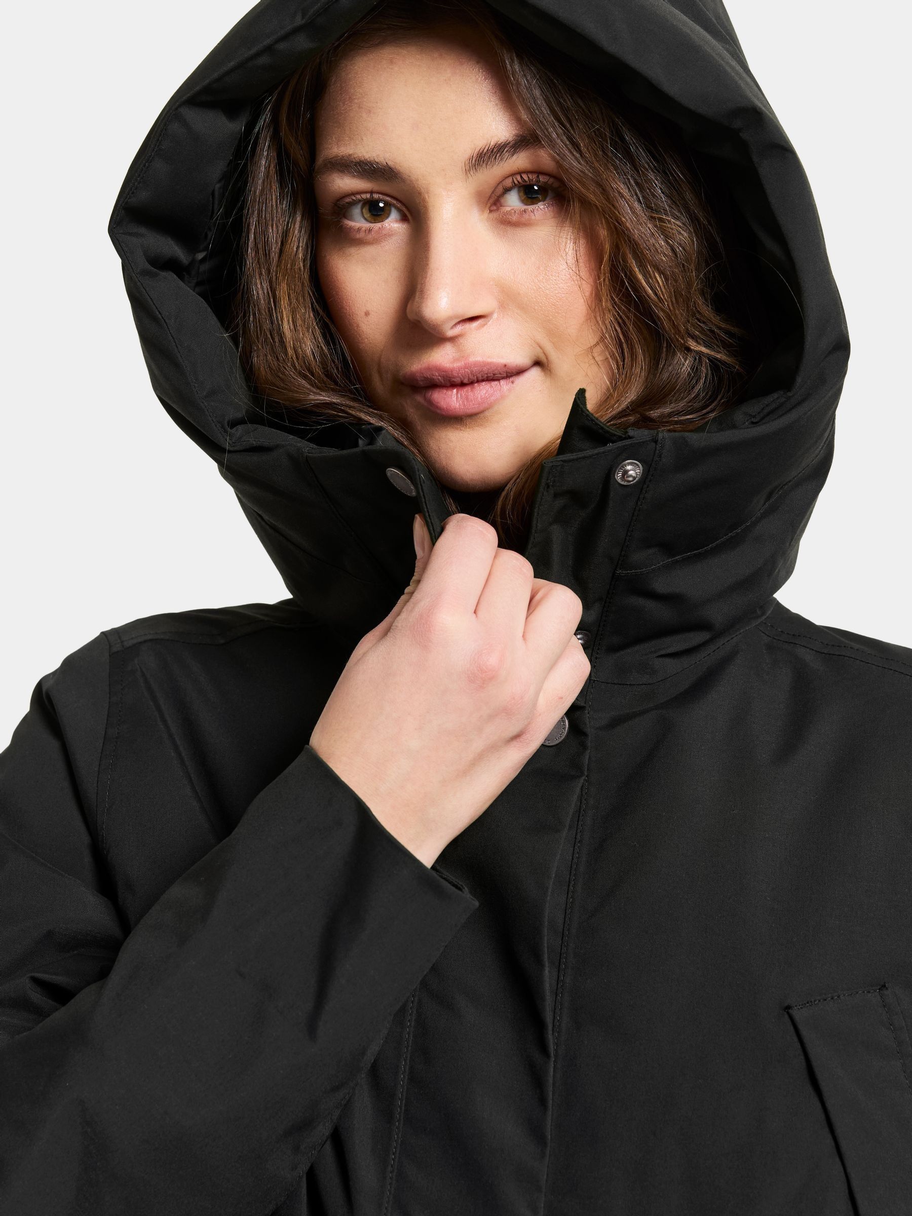 Buy Didriksons Black Melody Long Waterproof Padded Coat from the