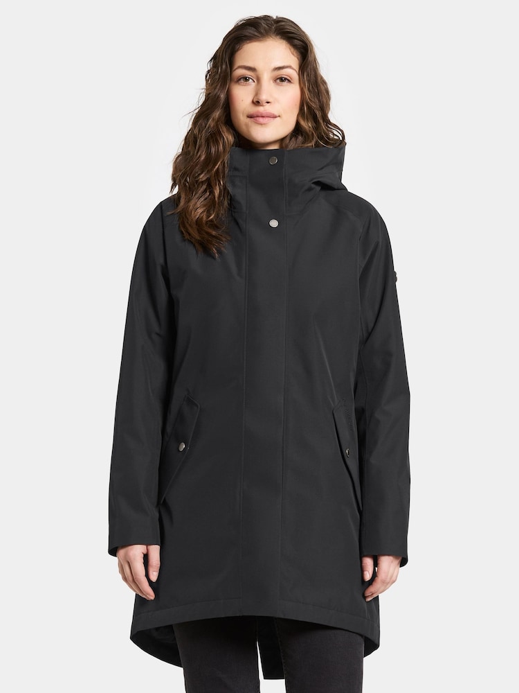 Didriksons Alana Womens Waterproof Black Coat - Image 1 of 5