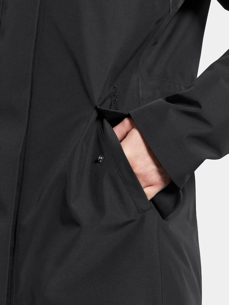 Didriksons Alana Womens Waterproof Black Coat - Image 5 of 5