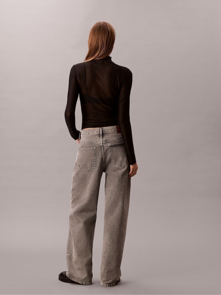 Calvin Klein Grey Wide Leg Jeans - Image 2 of 6 Calvin Klein Grey Wide Leg Jeans - Image 2 of 6
