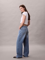 Calvin Klein Blue Low Rise Baggy Jeans - Image 3 of 7
