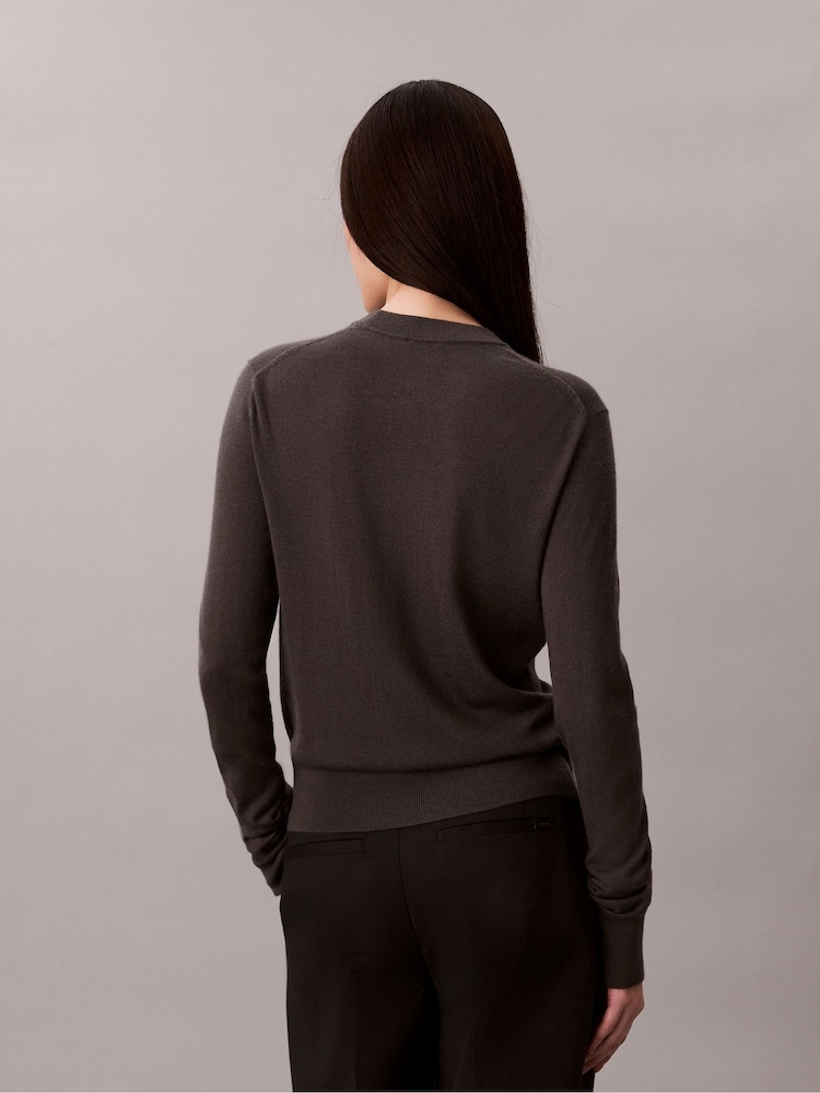 Calvin Klein Merino Wool Crew Neck Jumper - Imagem 2 de 7