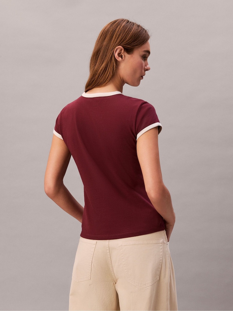 Calvin Klein Red 1968 Logo Graphic Baby T-Shirt - Image 2 of 6 Calvin Klein Red 1968 Logo Graphic Baby T-Shirt - Image 2 of 6
