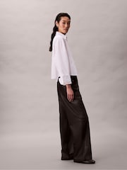 Calvin Klein Black Faux Leather 5-Pocket Trousers - Image 3 of 6