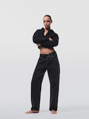 Calvin Klein Black Cotton Terry Blend Zip Lounge Hoodie - Image 3 of 3