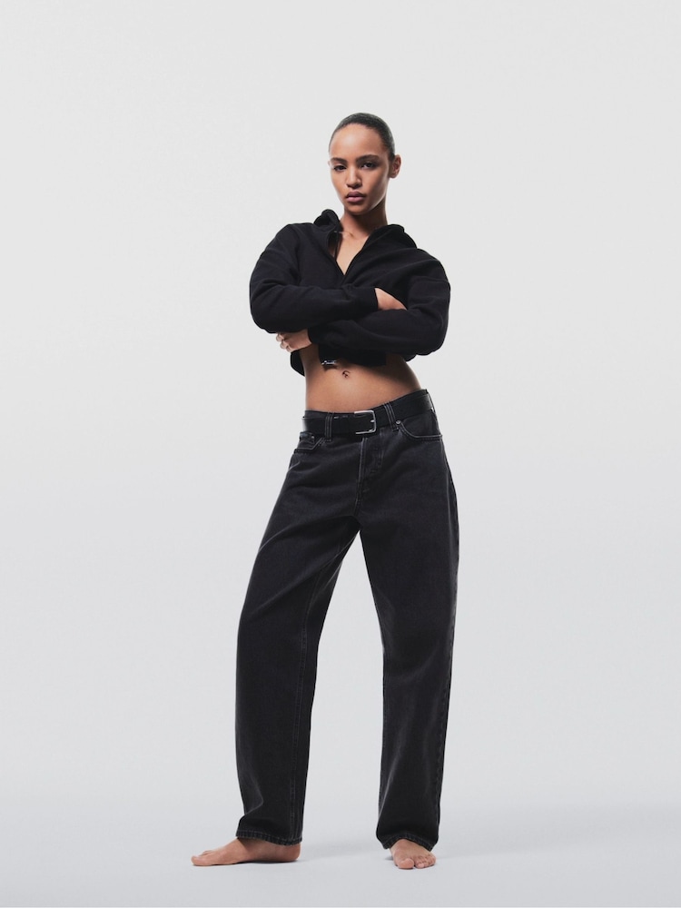 Calvin Klein Black Cotton Terry Blend Zip Lounge Hoodie - Image 3 of 3 Calvin Klein Black Cotton Terry Blend Zip Lounge Hoodie - Image 3 of 3