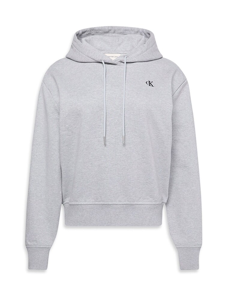 Calvin Klein Grey Cotton Terry Monogram Hoodie - Image 1 of 1 Calvin Klein Grey Cotton Terry Monogram Hoodie - Image 1 of 1