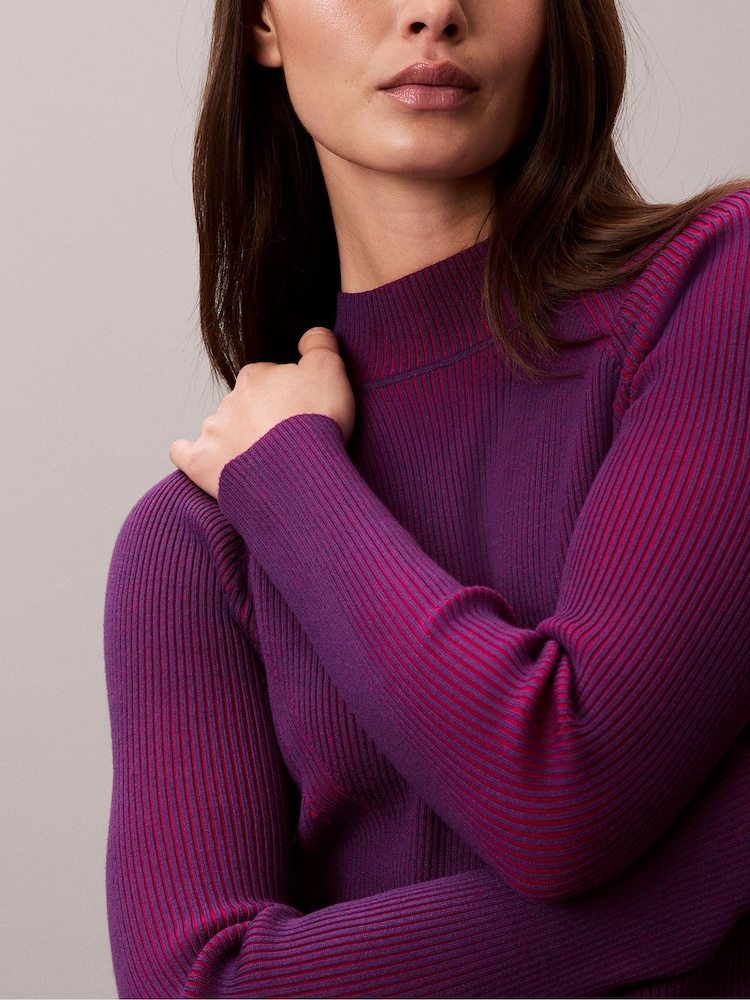 calvin klein purple sweater dress Calvin Klein Plum Purple Sheath Sweater Dress Flare Bell Tiered Sleeve  Medium