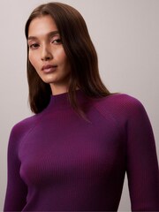 Roxa - Calvin Klein Tech Knit Ribbed Mock Neck Sweater - Imagem 5 de 7