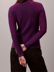 Roxa - Calvin Klein Tech Knit Ribbed Mock Neck Sweater - Imagem 6 de 7