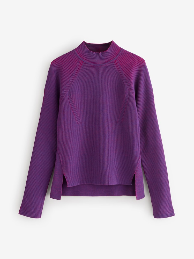 Roxa - Calvin Klein Tech Knit Ribbed Mock Neck Sweater - Imagem 7 de 7