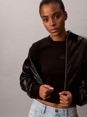 Preto - Calvin Klein Monogram Logo Long Sleeve Baby T-Shirt - Imagem 4 de 6