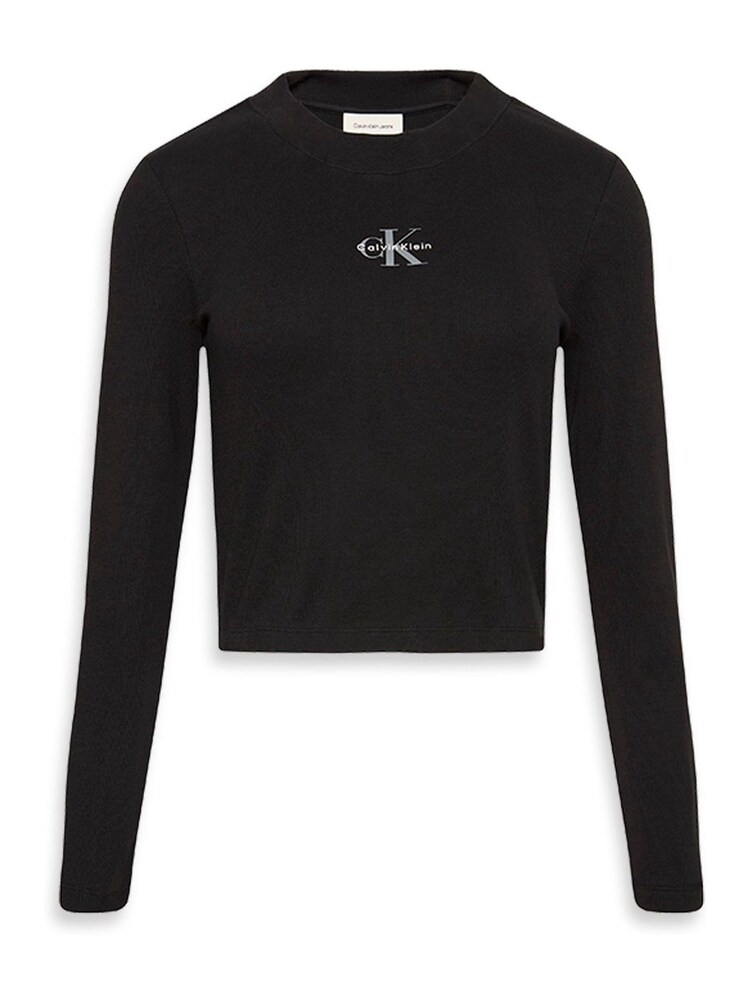 Preto - Calvin Klein Monogram Logo Long Sleeve Baby T-Shirt - Imagem 6 de 6