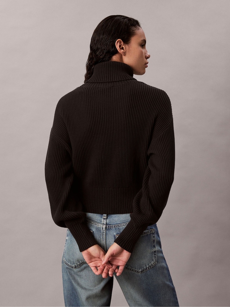 Calvin Klein Black Oversized Logo Sweatshirt - Image 2 of 5 Calvin Klein Black Oversized Logo Sweatshirt - Image 2 of 5