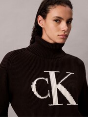 Calvin Klein Black Oversized Logo Sweatshirt - Image 4 of 5