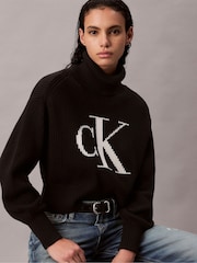Calvin Klein Black Oversized Logo Sweatshirt - Image 5 of 5