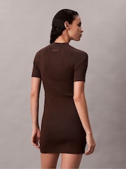 Calvin Klein Brown Sculpted Knit Mini Dress - Image 5 of 5