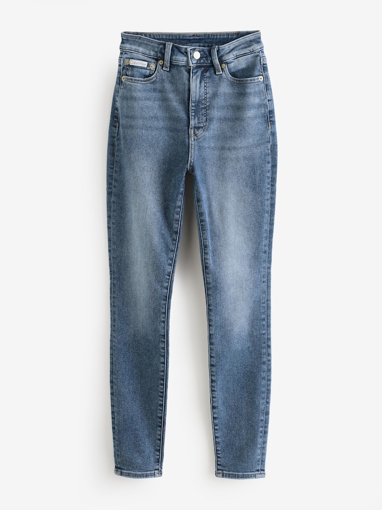 Calvin Klein Blue High Rise Skinny Jeans - Image 1 of 1 Calvin Klein Blue High Rise Skinny Jeans - Image 1 of 1