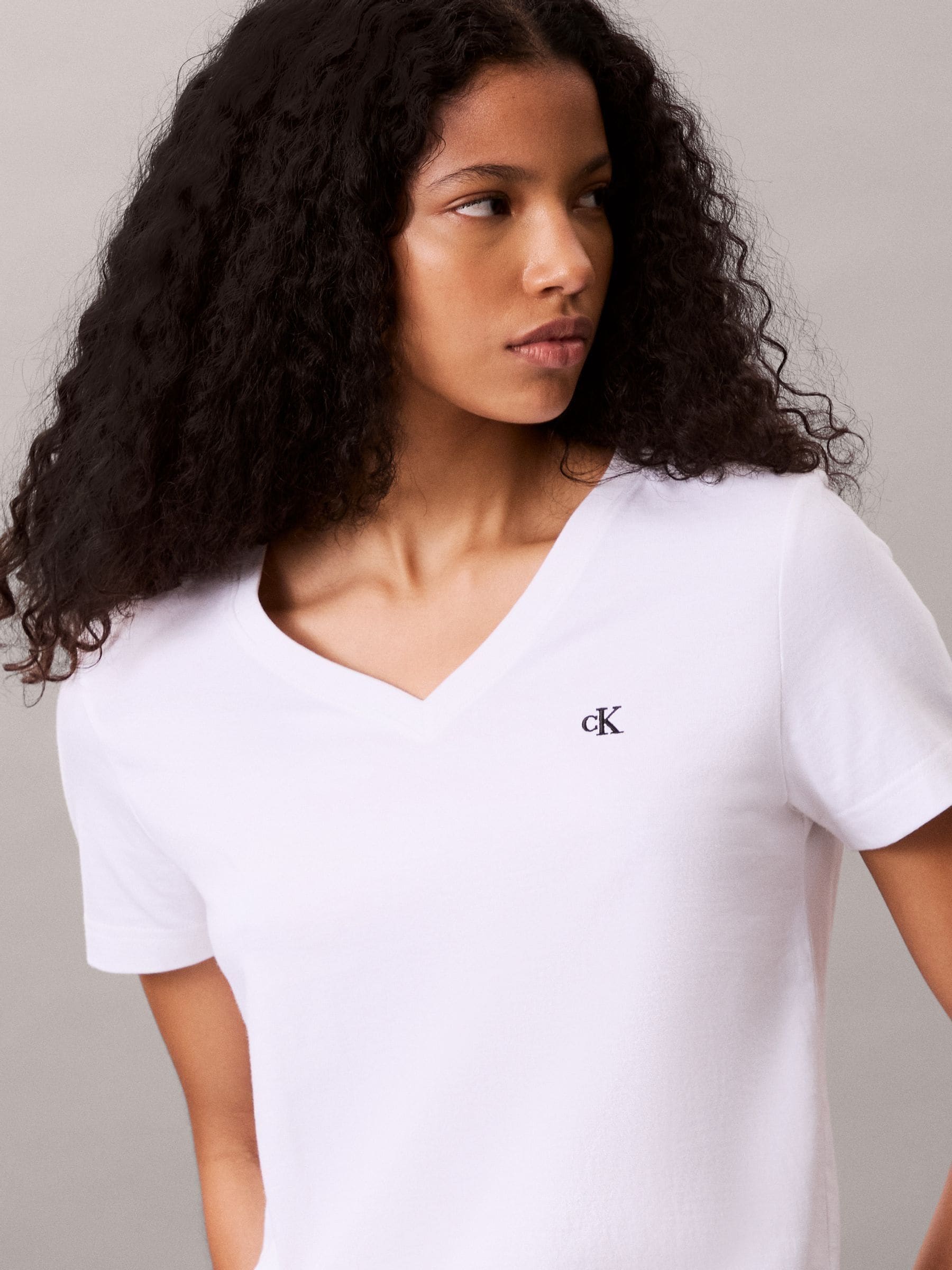 Buy Calvin Klein White Archive V-Neck T-Shirt from Next USA