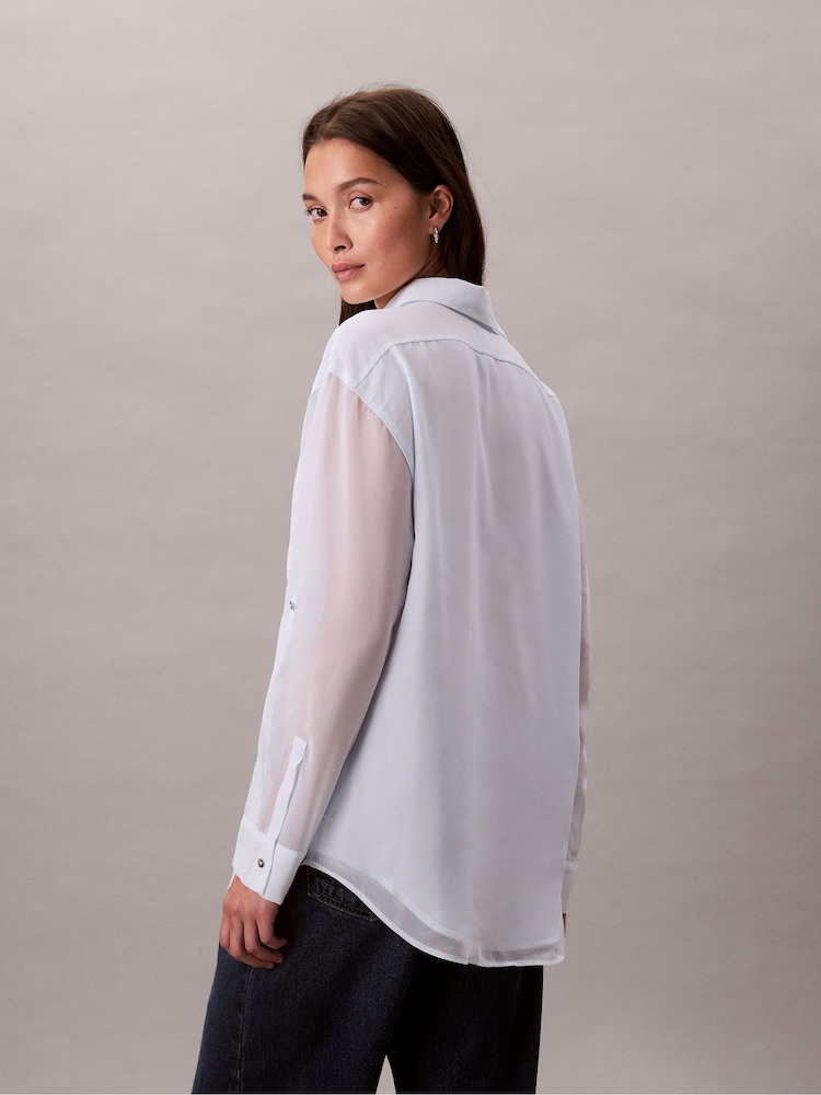 Calvin Klein White Utility Shirt Dress - Image 2 of 7