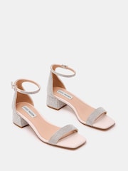 Steve Madden Silver Gena Heeled Rhinestones Sandals - Image 2 of 4