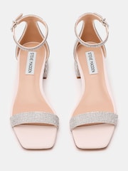 Steve Madden Silver Gena Heeled Rhinestones Sandals - Image 4 of 4