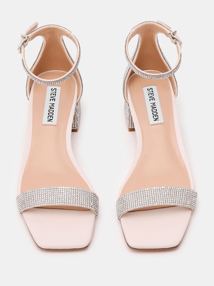 Steve Madden Silver Gena Heeled Rhinestones Sandals - Image 4 of 4 Steve Madden Silver Gena Heeled Rhinestones Sandals - Image 4 of 4