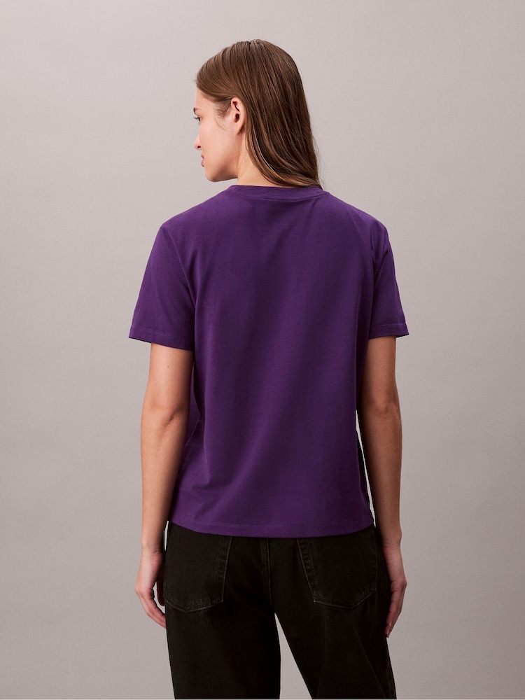 Calvin Klein Blue Monogram Logo T-Shirt - Image 2 of 5