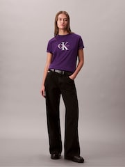Calvin Klein Blue Monogram Logo T-Shirt - Image 3 of 5