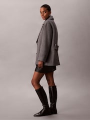Calvin Klein Brown Houndstooth Peacoat - Image 4 of 7