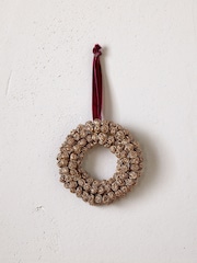 Nkuku Brass Madhi Mini Wreath Bauble - Image 1 of 4