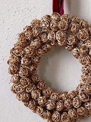 Nkuku Brass Madhi Mini Wreath Bauble - Image 3 of 4