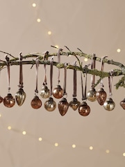 Nkuku Set of 16 Gold Adisa Christmas Baubles Jar - Image 1 of 6