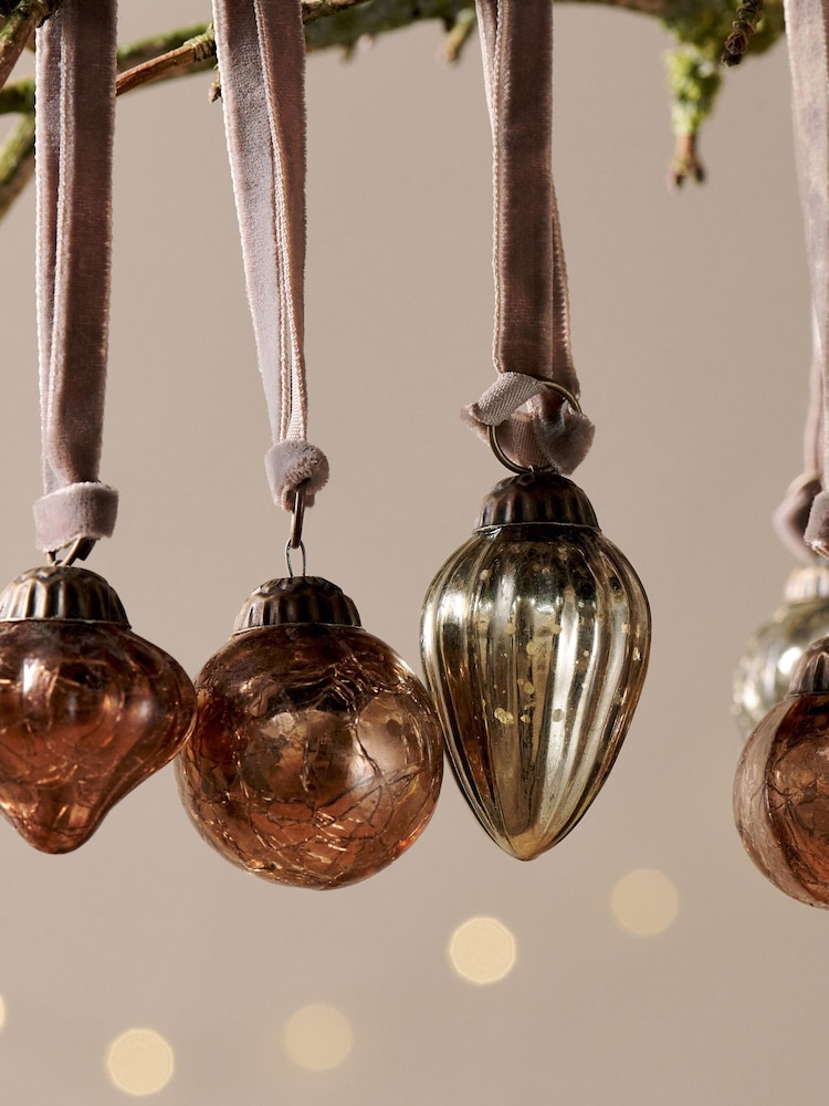 Nkuku Set of 16 Gold Adisa Christmas Baubles Jar - Image 2 of 6 Nkuku Set of 16 Gold Adisa Christmas Baubles Jar - Image 2 of 6