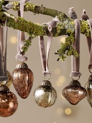 Nkuku Set of 16 Gold Adisa Christmas Baubles Jar - Image 3 of 6