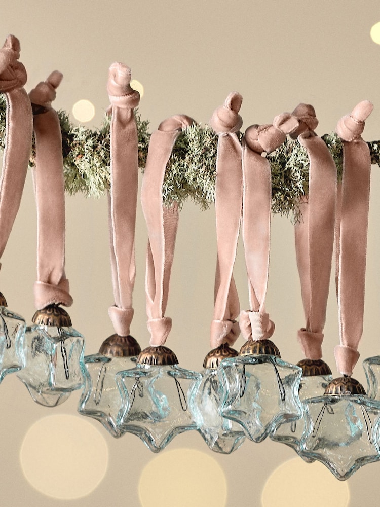 Nkuku Clear Sardi Star Christmas Baubles - Image 1 of 4