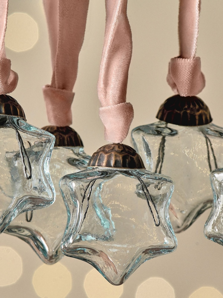 Nkuku Clear Sardi Star Christmas Baubles - Image 2 of 4