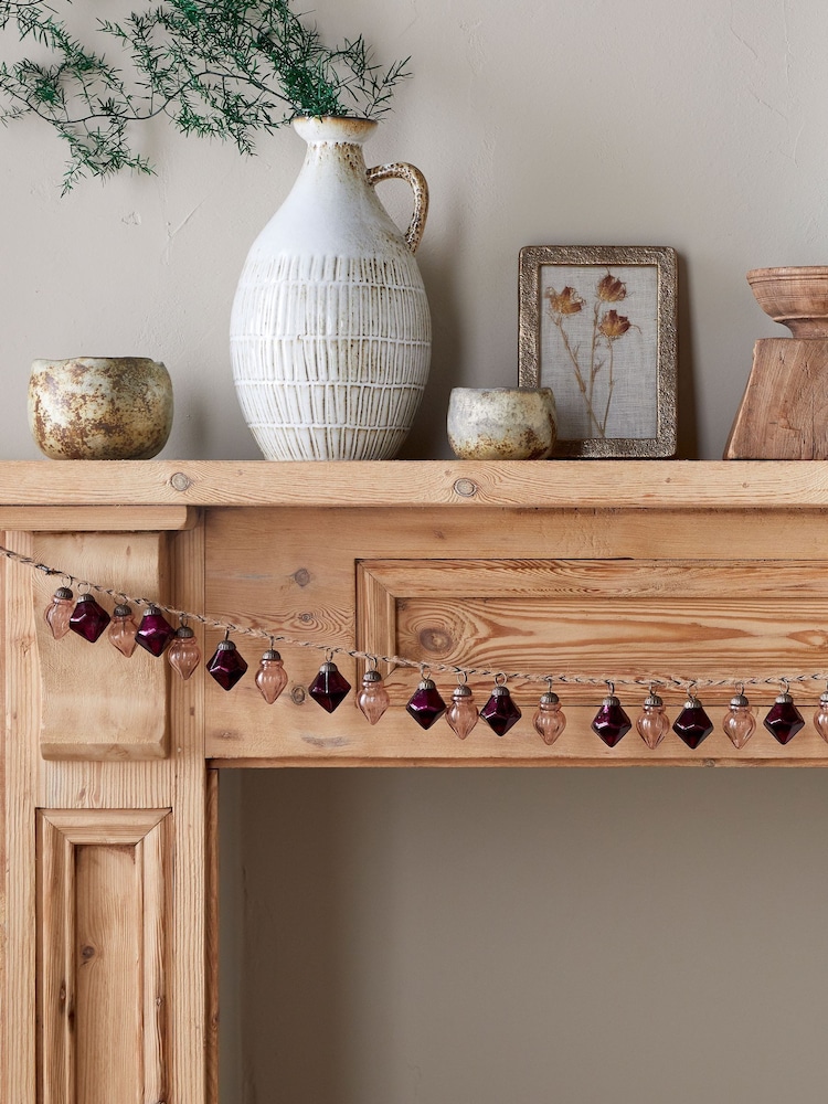 Nkuku Ruby and Copper Ekiti Bauble Christmas Garland - Image 1 of 5